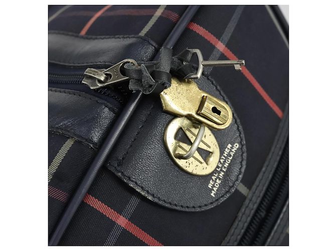 Autre Marque Borsa Boston in tela Nova Check Burberrys blu navy oro Auth 156890 D'oro - vista 11
