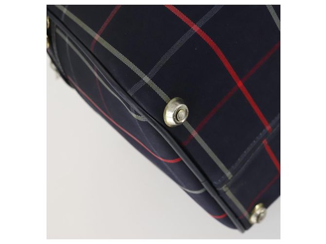 Autre Marque Borsa Boston in tela Nova Check Burberrys blu navy oro Auth 156890 D'oro - vista 14