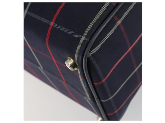 Autre Marque Borsa Boston in tela Nova Check Burberrys blu navy oro Auth 156890 D'oro - vista 15