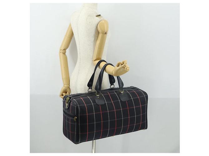 Autre Marque Borsa Boston in tela Nova Check Burberrys blu navy oro Auth 156890 D'oro - vista 19