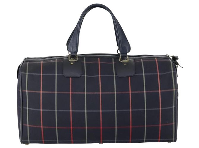 Autre Marque Borsa Boston in tela Nova Check Burberrys blu navy oro Auth 156890 D'oro - vista 2