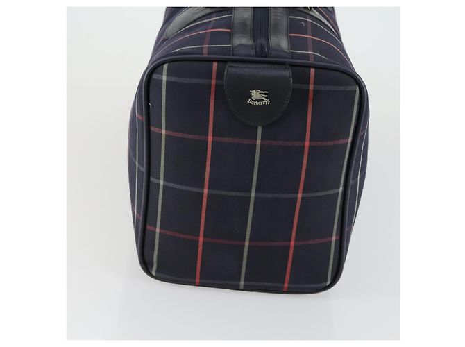 Autre Marque Borsa Boston in tela Nova Check Burberrys blu navy oro Auth 156890 D'oro - vista 3