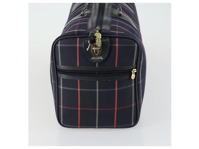 Autre Marque Borsa Boston in tela Nova Check Burberrys blu navy oro Auth 156890 D'oro - vista 4