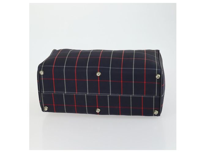 Autre Marque Borsa Boston in tela Nova Check Burberrys blu navy oro Auth 156890 D'oro - vista 5