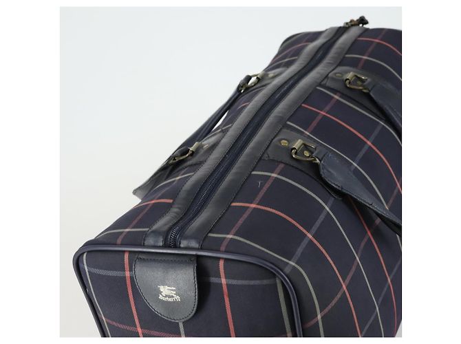 Autre Marque Borsa Boston in tela Nova Check Burberrys blu navy oro Auth 156890 D'oro - vista 6