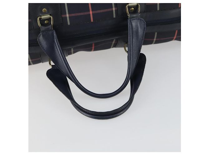 Autre Marque Borsa Boston in tela Nova Check Burberrys blu navy oro Auth 156890 D'oro - vista 7