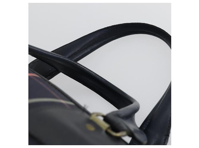 Autre Marque Borsa Boston in tela Nova Check Burberrys blu navy oro Auth 156890 D'oro - vista 8