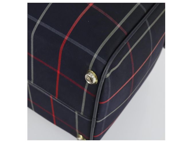 Autre Marque Borsa Boston in tela Nova Check Burberrys blu navy oro Auth 156890 D'oro - vista 9