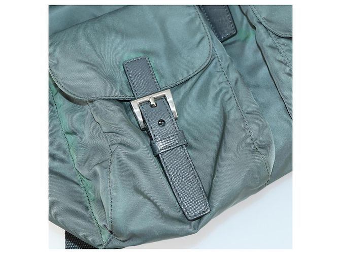 PRADA Rucksack aus Nylon grün silber authentisch 157248 - Ansicht 29