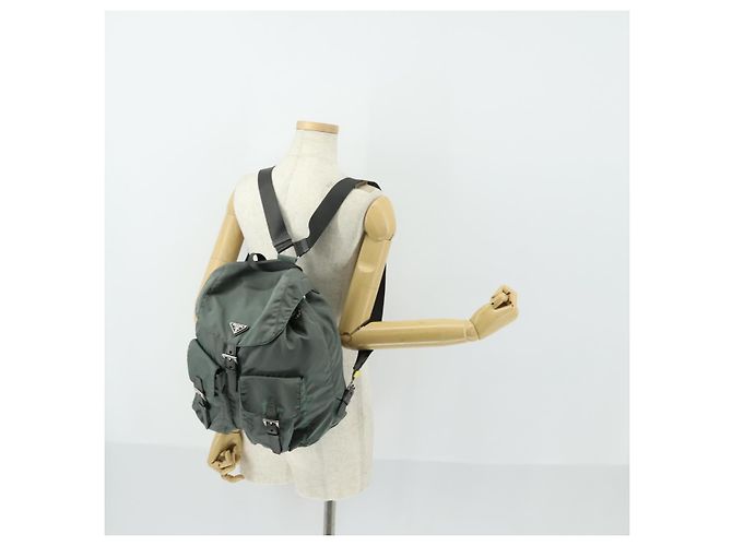 PRADA Rucksack aus Nylon grün silber authentisch 157248 - Ansicht 31