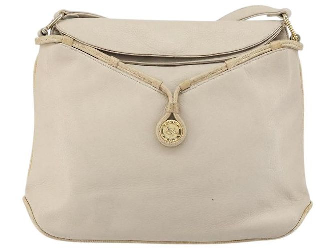 Céline Borsa a Spalla in Pelle Beige Oro Auth ka1365 D'oro - vista 13