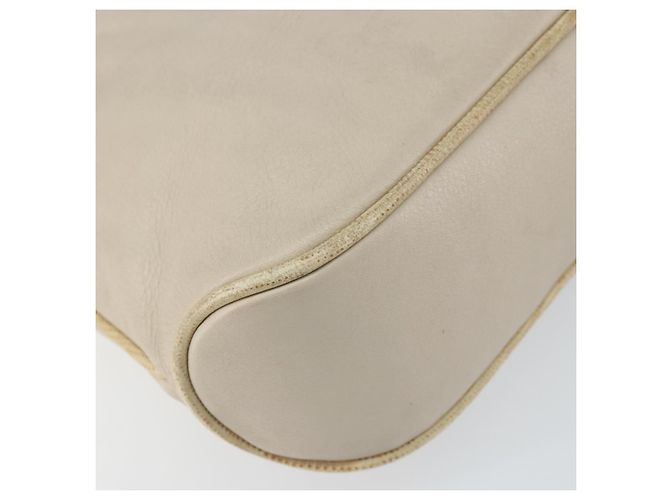 Céline Borsa a Spalla in Pelle Beige Oro Auth ka1365 D'oro - vista 14