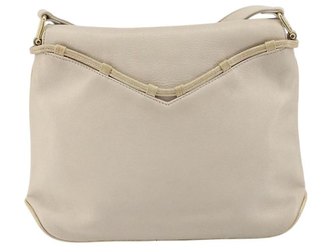 Céline Borsa a Spalla in Pelle Beige Oro Auth ka1365 D'oro - vista 2