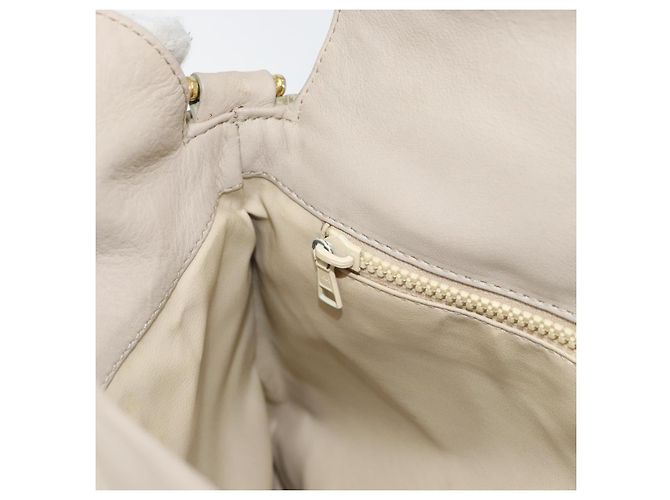 Céline Borsa a Spalla in Pelle Beige Oro Auth ka1365 D'oro - vista 21