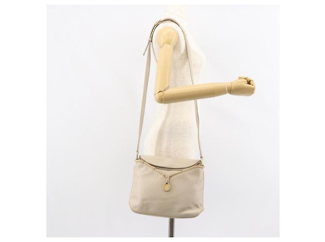 Céline Borsa a Spalla in Pelle Beige Oro Auth ka1365 D'oro - vista 23