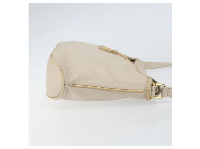 Céline Borsa a Spalla in Pelle Beige Oro Auth ka1365 D'oro - vista 3
