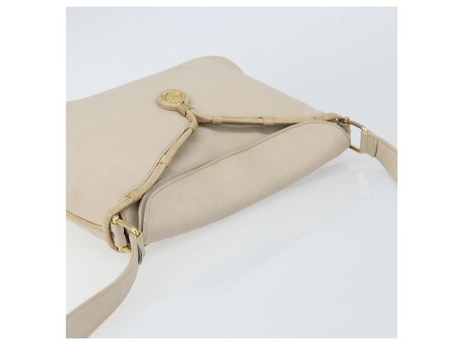Céline Borsa a Spalla in Pelle Beige Oro Auth ka1365 D'oro - vista 6