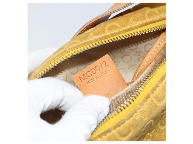 Céline Borsa a spalla in tela Macadam C di CELINE, oro giallo, autentica 159012 D'oro - vista 12