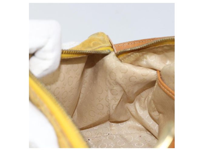 Céline Borsa a spalla in tela Macadam C di CELINE, oro giallo, autentica 159012 D'oro - vista 19