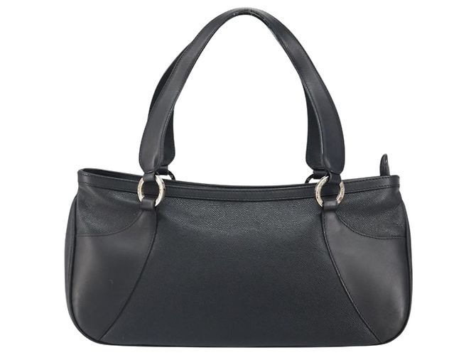 Bulgari Borsa a mano BVLGARI in pelle nera e argento Auth bs31966 Nero - vista 13