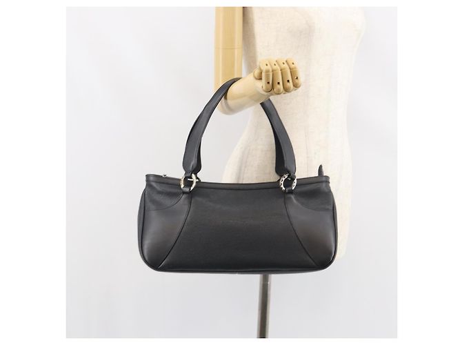 Bulgari Borsa a mano BVLGARI in pelle nera e argento Auth bs31966 Nero - vista 23