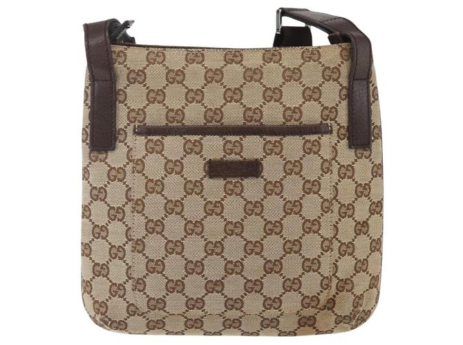Borsa a Spalla GG Canvas Gucci Beige Argento 122793 Auth ep12602 - vista 13