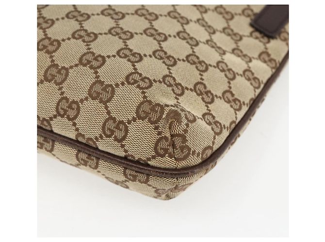 Borsa a Spalla GG Canvas Gucci Beige Argento 122793 Auth ep12602 - vista 15