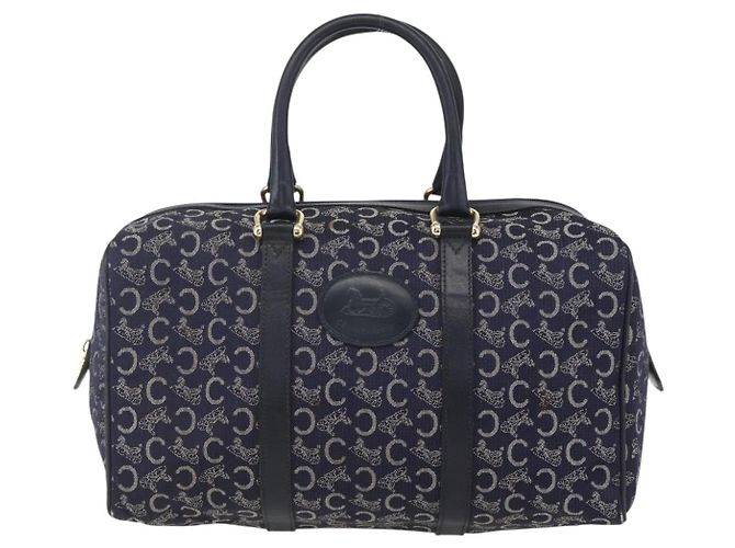 Céline Borsa a mano in tela Macadam C di CELINE, blu navy e oro, autentica ka1329 D'oro - vista 13