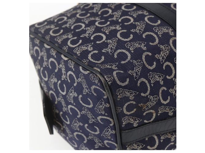 Céline Borsa a mano in tela Macadam C di CELINE, blu navy e oro, autentica ka1329 D'oro - vista 16