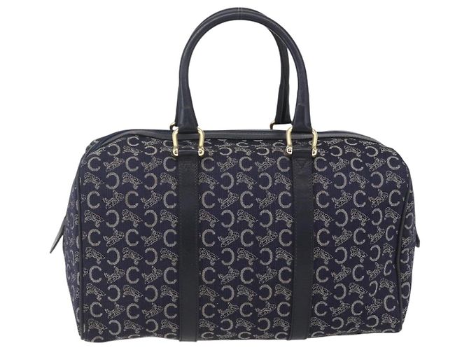 Céline Borsa a mano in tela Macadam C di CELINE, blu navy e oro, autentica ka1329 D'oro - vista 2