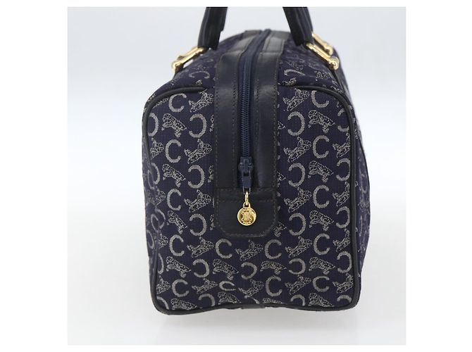 Céline Borsa a mano in tela Macadam C di CELINE, blu navy e oro, autentica ka1329 D'oro - vista 3