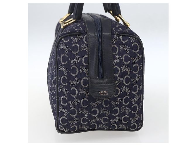 Céline Borsa a mano in tela Macadam C di CELINE, blu navy e oro, autentica ka1329 D'oro - vista 4