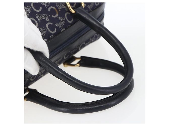 Céline Borsa a mano in tela Macadam C di CELINE, blu navy e oro, autentica ka1329 D'oro - vista 7