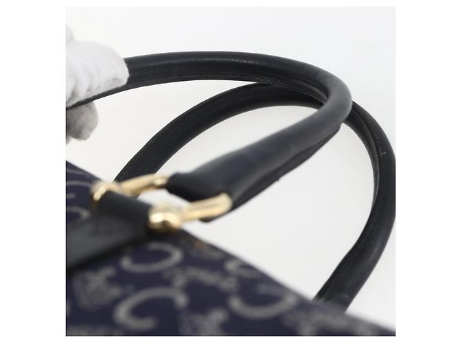 Céline Borsa a mano in tela Macadam C di CELINE, blu navy e oro, autentica ka1329 D'oro - vista 8