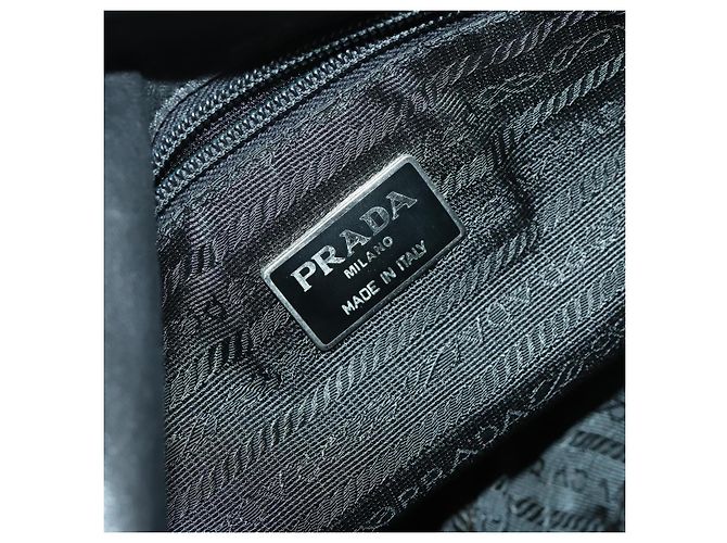 PRADA Borsa Tote in Pelle Nera Argento Auth mr1666 Nero - vista 10