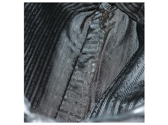 PRADA Borsa Tote in Pelle Nera Argento Auth mr1666 Nero - vista 11