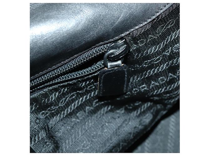 PRADA Borsa Tote in Pelle Nera Argento Auth mr1666 Nero - vista 19