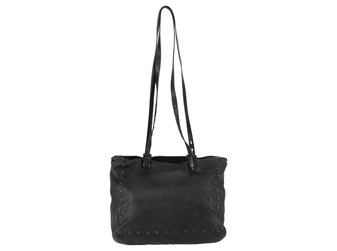 PRADA Borsa Tote in Pelle Nera Argento Auth mr1666 Nero - vista 2