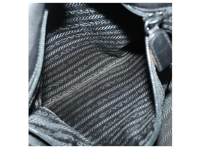 PRADA Borsa Tote in Pelle Nera Argento Auth mr1666 Nero - vista 20