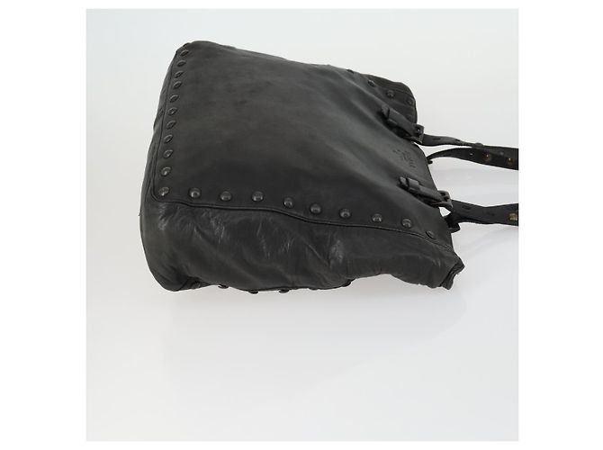 PRADA Borsa Tote in Pelle Nera Argento Auth mr1666 Nero - vista 3