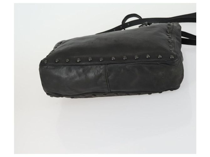 PRADA Borsa Tote in Pelle Nera Argento Auth mr1666 Nero - vista 5