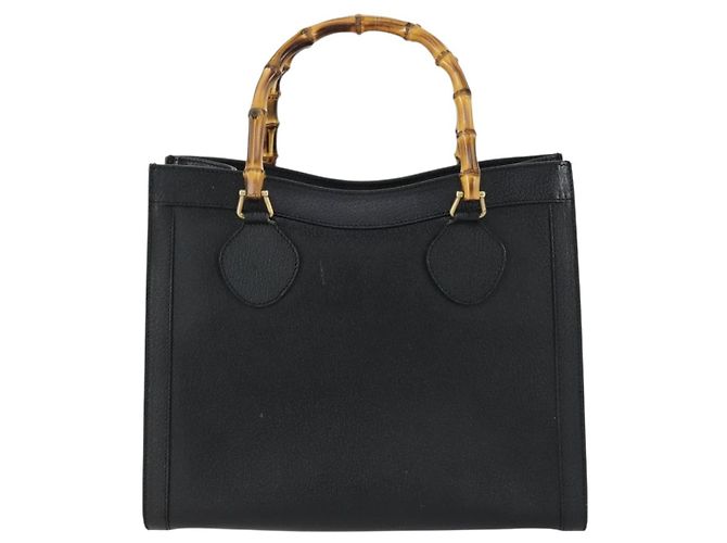 Borsa a mano in pelle Gucci Bamboo Nera Oro 002 1186 0260 Auth 156902 Nero D'oro - vista 13