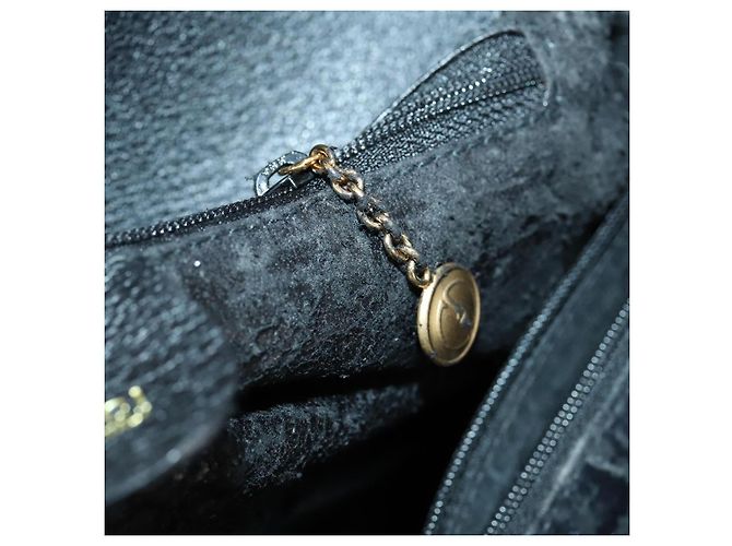 Borsa a mano in pelle Gucci Bamboo Nera Oro 002 1186 0260 Auth 156902 Nero D'oro - vista 20