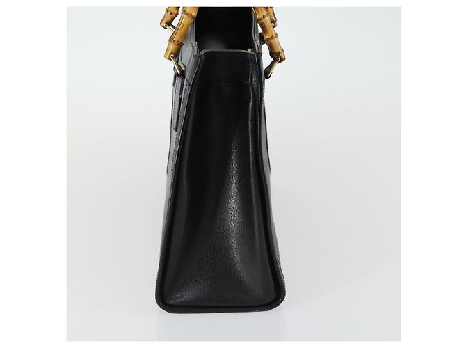 Borsa a mano in pelle Gucci Bamboo Nera Oro 002 1186 0260 Auth 156902 Nero D'oro - vista 3