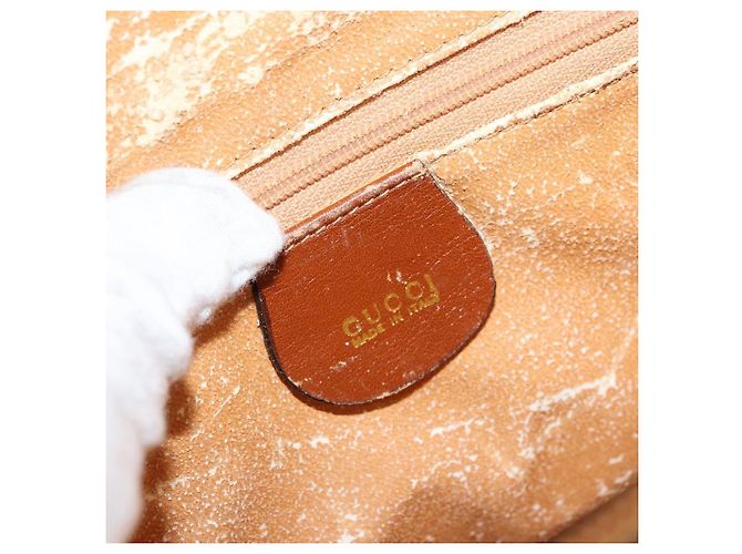 Borsa a mano in pelle GUCCI Bamboo 2way Marrone Oro 000 1274 0290 Auth 153886 - vista 19