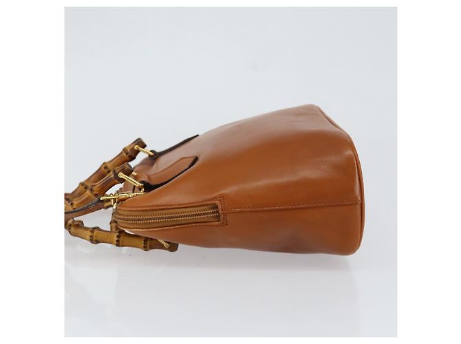 Borsa a mano in pelle GUCCI Bamboo 2way Marrone Oro 000 1274 0290 Auth 153886 - vista 4