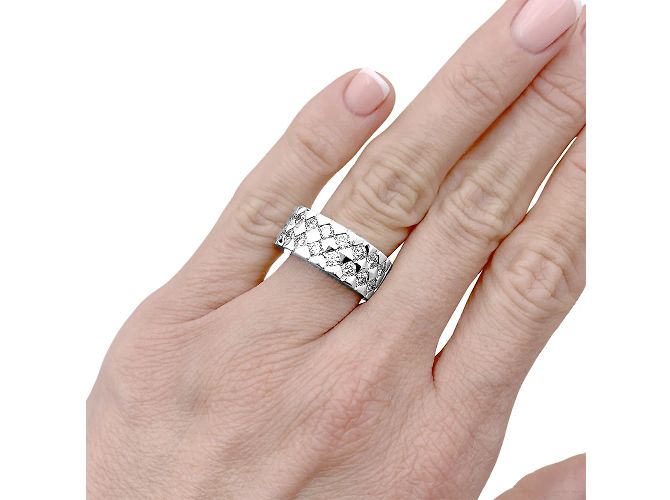 Anello Boucheron, oro bianco e diamanti. - vista 5