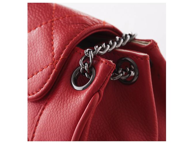 Timeless Borsa mini flap a fisarmonica Chanel in pelle caviar rossa Rosso - vista 6