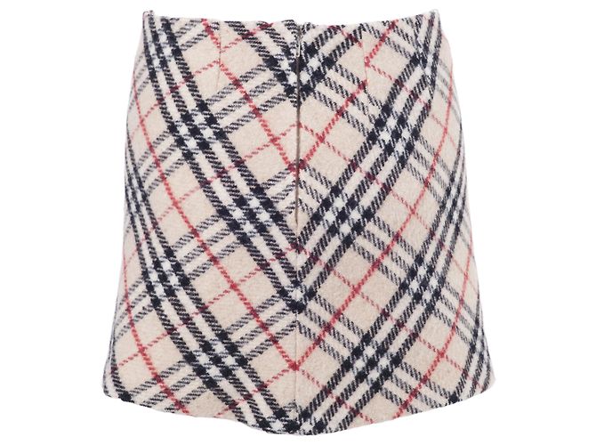 Falda Mini de Lana Burberry London Blanco - vista 3