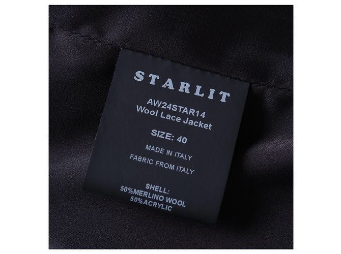 Autre Marque Sternenwoll-Spitzen-Set Schwarz - Ansicht 11